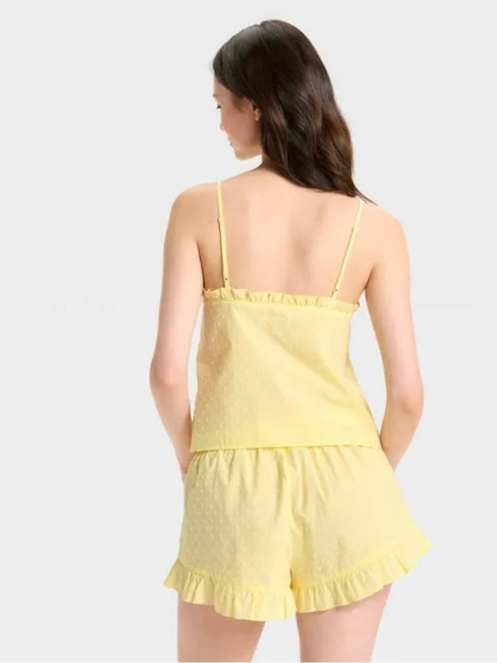 Colsie Yellow Ruffle Tie-Front Pajama Set - Picture 2 of 9